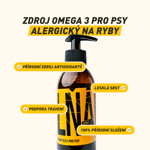 Lňák | 100% lněný olej jako rostlinný zdroj omega-3 pro psy s alergií na ryby